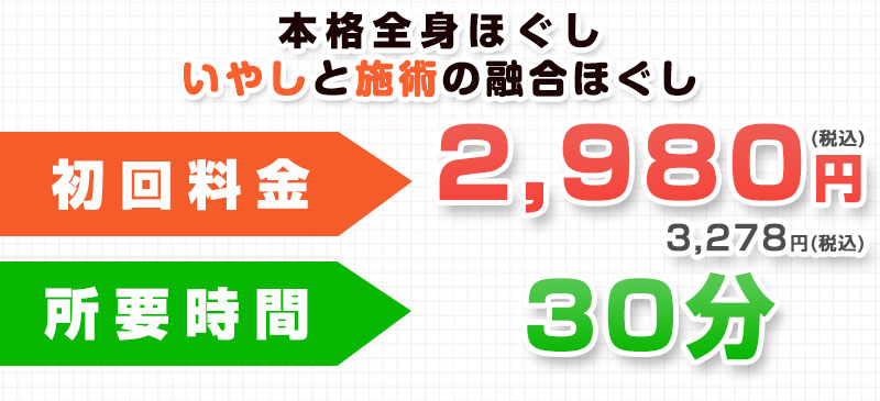 ほぐしオファー：2,980円